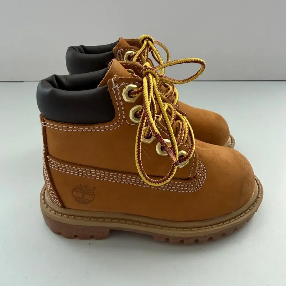 Timberland Toddler 12809 Classic Waterproof 6-Inch Wheat Leather Boots Size 6